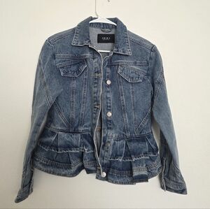 AKIRA Peplum Denim Jacket Size Small